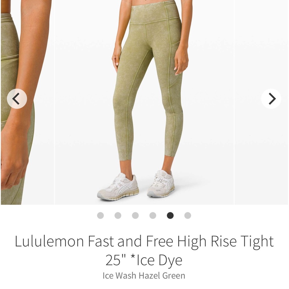 lululemon athletica Fast and Free High Rise Tight 25" in Hazel Green Tye Dye